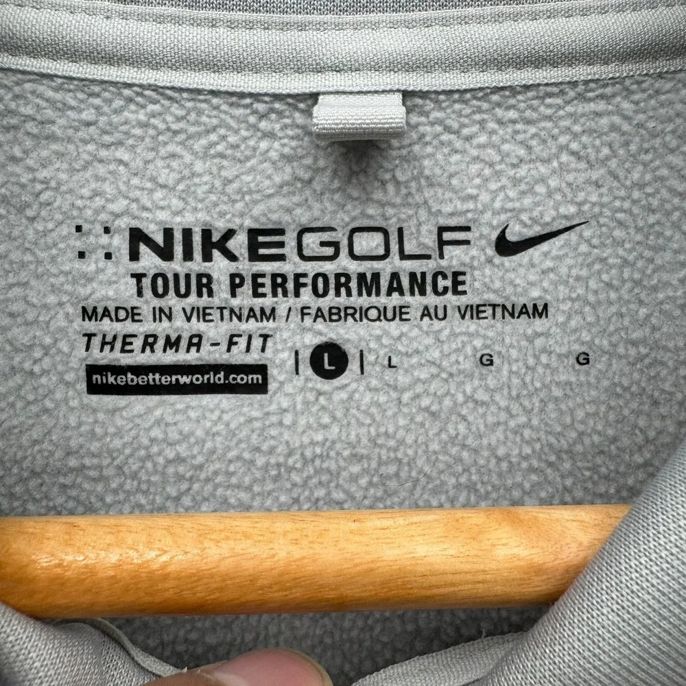 Nike Golf Sweatshirt Men's Size L Light Gray Therma-Fit 1/4 Zip Pullover‎